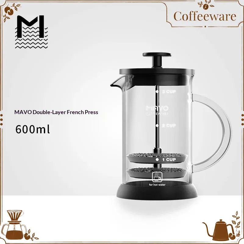 French Press Glass - Caffettiera French Press MAVO con doppio