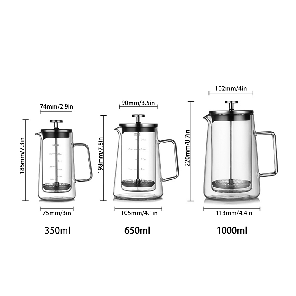 Pentola per caffè da tè ad alt - French Press Glass recensione e prezzo